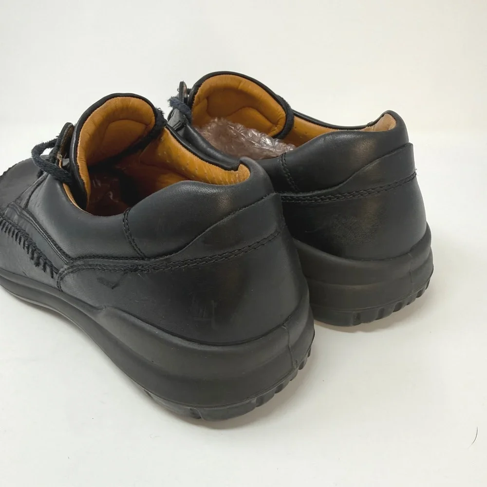 ECCO Mens Black Leather Lace Up Seawalker Shoes Size 45 EU 11-11.5 US
